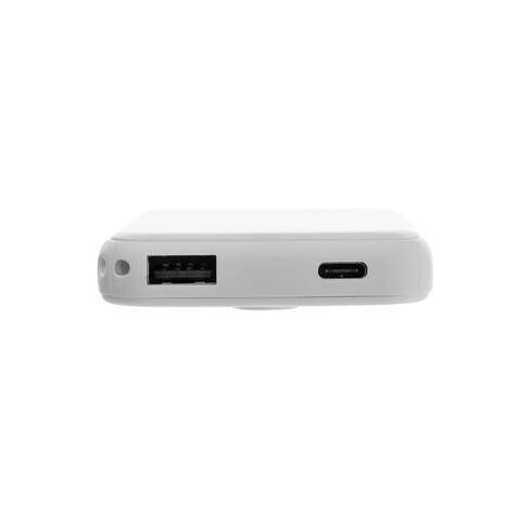 Stellar 5.000mAh 5W magnetische Powerbank aus RCS rec. ABS weiß bedrucken, Art.-Nr. P322.5903
