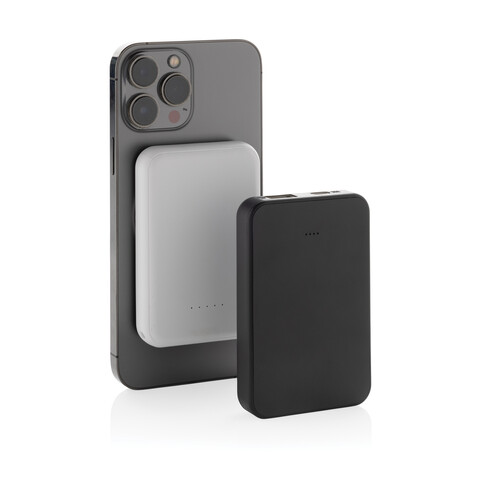 Stellar 5.000mAh 5W magnetische Powerbank aus RCS rec. ABS weiß bedrucken, Art.-Nr. P322.5903