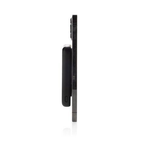 Stellar 5.000mAh 5W magnetische Powerbank aus RCS rec. ABS schwarz bedrucken, Art.-Nr. P322.5901