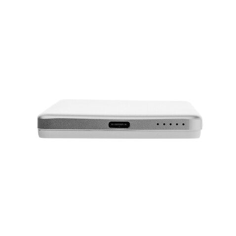 Orion 5.000mAh 5W magnetische Powerbank aus RCS rec. Alu silber bedrucken, Art.-Nr. P322.6002