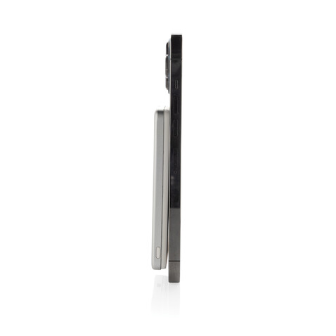 Orion 5.000mAh 5W magnetische Powerbank aus RCS rec. Alu silber bedrucken, Art.-Nr. P322.6002