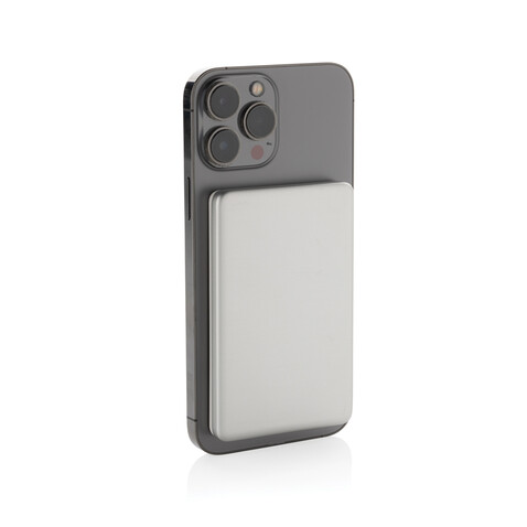 Orion 5.000mAh 5W magnetische Powerbank aus RCS rec. Alu silber bedrucken, Art.-Nr. P322.6002