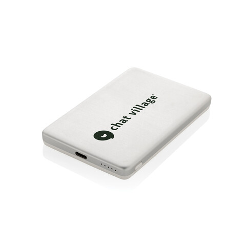 Orion 5.000mAh 5W magnetische Powerbank aus RCS rec. Alu silber bedrucken, Art.-Nr. P322.6002