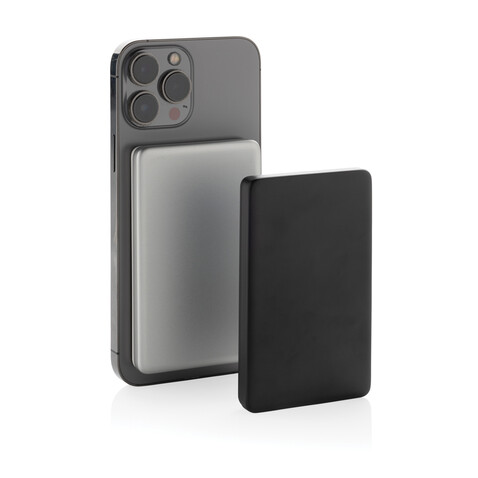 Orion 5.000mAh 5W magnetische Powerbank aus RCS rec. Alu silber bedrucken, Art.-Nr. P322.6002