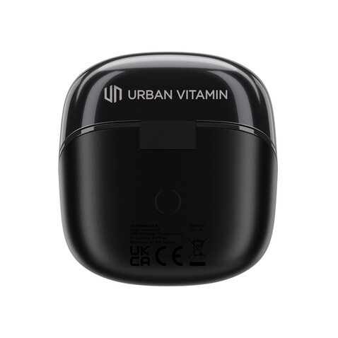 Urban Vitamin Long Beach ENC Ohrhörer aus RCS rec. ABS schwarz bedrucken, Art.-Nr. P331.5601