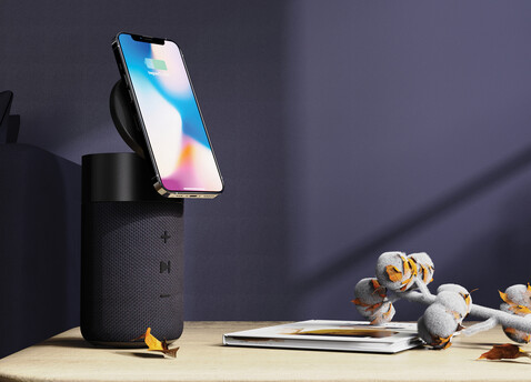 Urban Vitamin Anaheim RCS recycelter 10W Speaker,15W Charger schwarz bedrucken, Art.-Nr. P331.5801