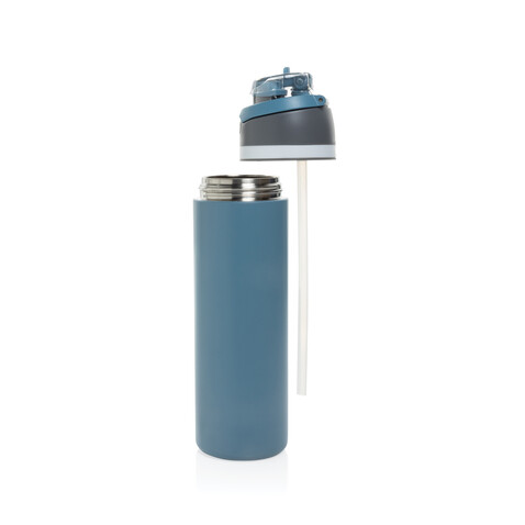Omni Sip verschließbare Flasche aus RCS-reSteel, 720ml blau bedrucken, Art.-Nr. P437.0805