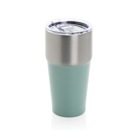 Fluid Becher aus RCS-zertifiziert recyceltem Stahl, 500ml grün bedrucken, Art.-Nr. P437.1317