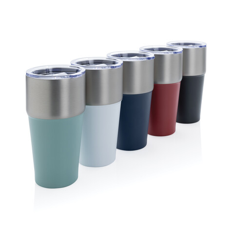 Fluid Becher aus RCS-zertifiziert recyceltem Stahl, 500ml grün bedrucken, Art.-Nr. P437.1317