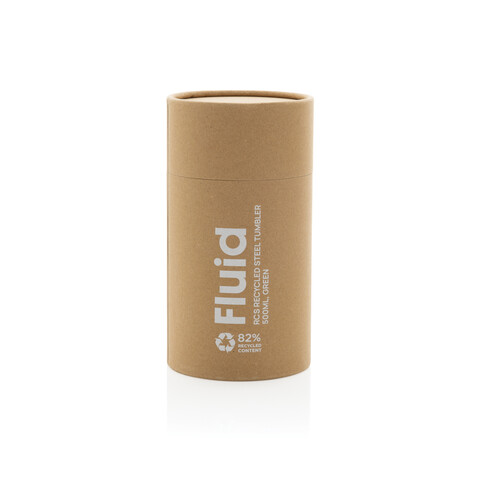 Fluid Becher aus RCS-zertifiziert recyceltem Stahl, 500ml grün bedrucken, Art.-Nr. P437.1317
