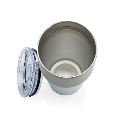 Fluid Becher aus RCS-zertifiziert recyceltem Stahl, 500ml weiß bedrucken, Art.-Nr. P437.1303