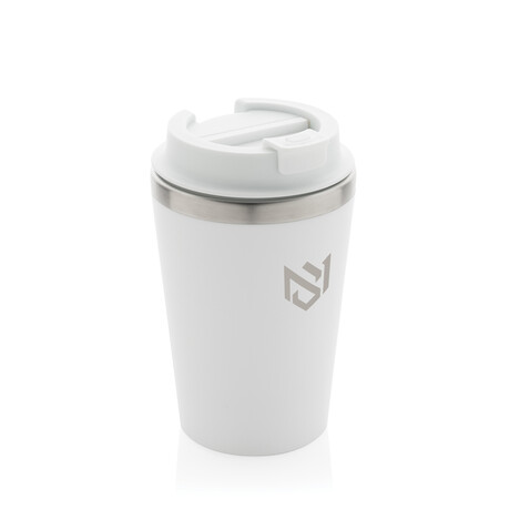 Java 350ml doppelwandiger Becher aus RCS recyceltem PP weiß bedrucken, Art.-Nr. P437.1403