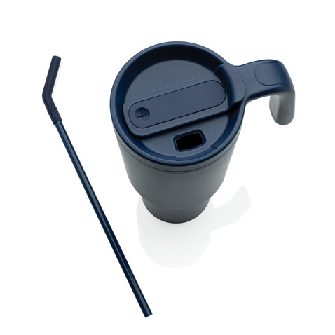 Graphic 360 Becher aus RCS-zertifiziert recyc. Stahl, 900ml navy blau bedrucken, Art.-Nr. P437.3225