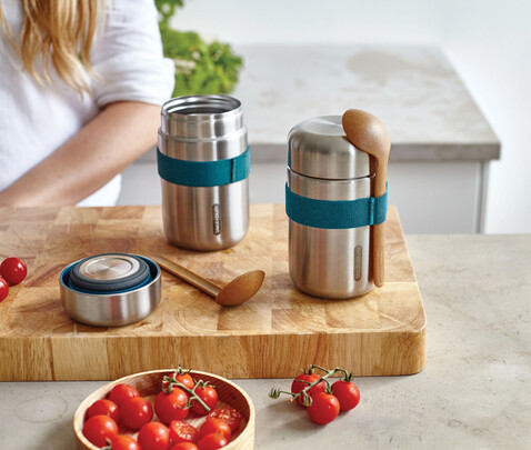 Black+Blum Food Flask 400ml turkis bedrucken, Art.-Nr. P439.0533