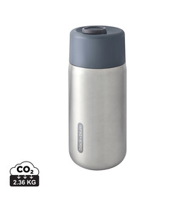 Black+Blum isolierter, auslaufsicherer Becher aus Edelstahl grau bedrucken, Art.-Nr. P439.1502