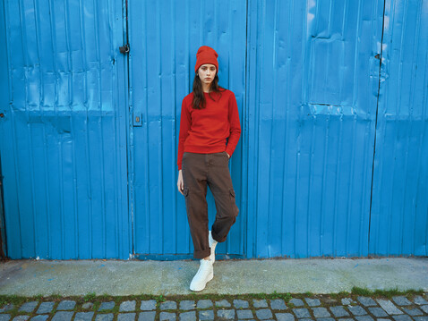 Impact Polylana® Beanie mit AWARE™ Tracer luscious red bedrucken, Art.-Nr. P453.484