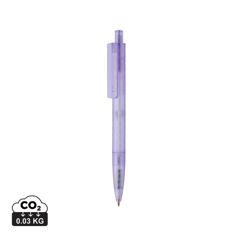 X3 Frosted-Pen aus GRS recyceltem PC lila bedrucken, Art.-Nr. P611.3330