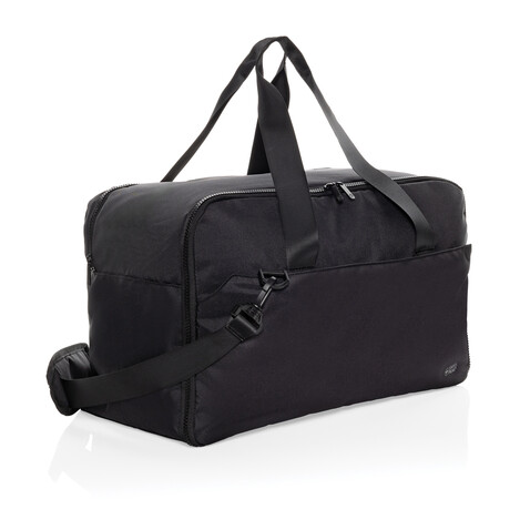 Swiss Peak Aware™ RPET 15,6&quot; Laptop-Wochenendtasche schwarz bedrucken, Art.-Nr. P707.2701