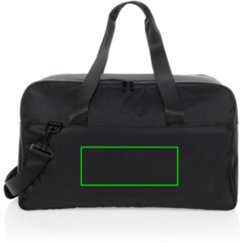 Swiss Peak Aware™ RPET 15,6&quot; Laptop-Wochenendtasche schwarz bedrucken, Art.-Nr. P707.2701