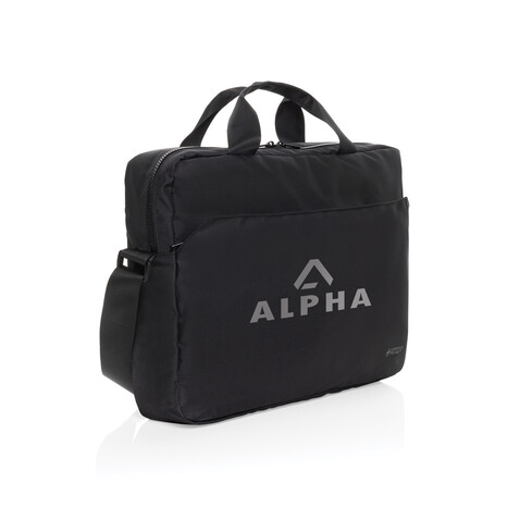 Swiss Peak Aware™ RPET Essential 15.6&quot; Laptop Tasche schwarz bedrucken, Art.-Nr. P732.2301