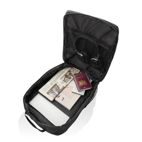 Swiss Peak Aware™ RPET Essential 15.6&quot; Laptop-Rucksack schwarz bedrucken, Art.-Nr. P763.4301