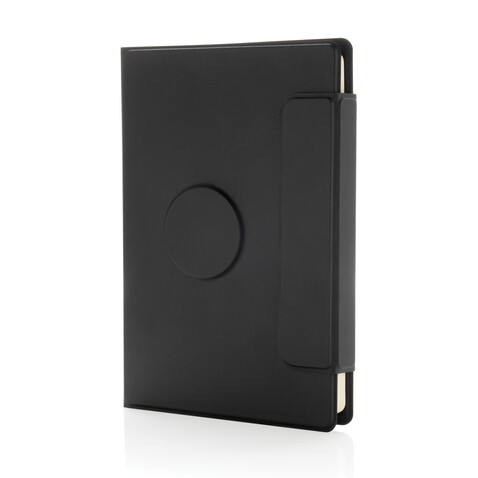 Stuart Magnet-Portfolio A5 aus RCS-zertifiziertem rPU schwarz bedrucken, Art.-Nr. P774.6301