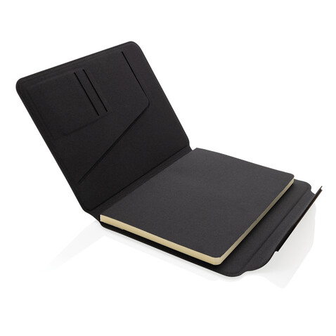 Teri AWARE™ A5 Portfolio aus RPET und Walnuss schwarz bedrucken, Art.-Nr. P774.6401