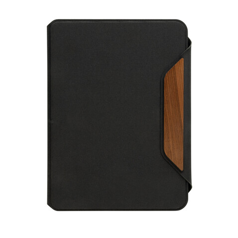 Teri AWARE™ A5 Portfolio aus RPET und Walnuss schwarz bedrucken, Art.-Nr. P774.6401