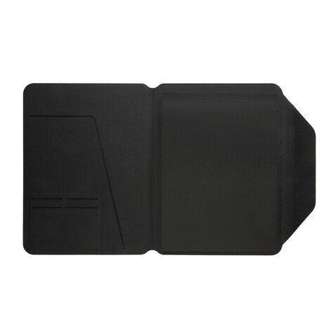 Teri AWARE™ A4 Portfolio aus RPET und Walnuss schwarz bedrucken, Art.-Nr. P774.6501