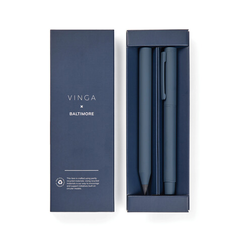 VINGA Baltimore RCS Stifteset navy blau bedrucken, Art.-Nr. V1690325