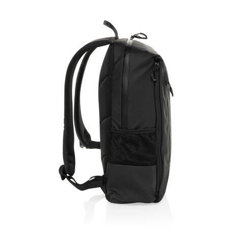 Lima Aware™ RPET wasserabweisender 15,6&quot; Laptop-Rucksack schwarz bedrucken, Art.-Nr. P763.4401