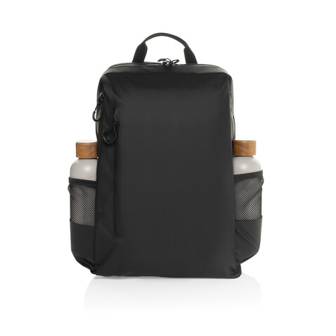 Lima Aware™ RPET wasserabweisender 15,6&quot; Laptop-Rucksack schwarz bedrucken, Art.-Nr. P763.4401