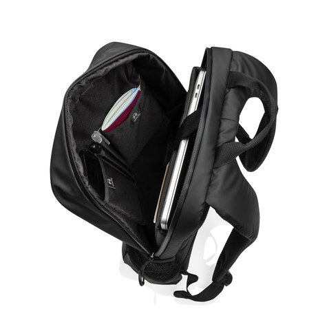 Lima Aware™ RPET wasserabweisender 15,6&quot; Laptop-Rucksack schwarz bedrucken, Art.-Nr. P763.4401