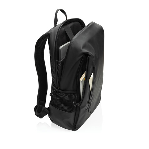 Lima Aware™ RPET wasserabweisender 15,6&quot; Laptop-Rucksack schwarz bedrucken, Art.-Nr. P763.4401