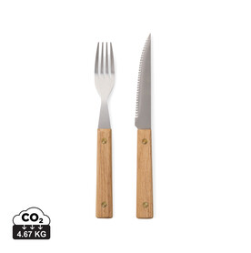 VINGA Paso 8-teiliges Grill-Besteck-Set braun bedrucken, Art.-Nr. V4220009
