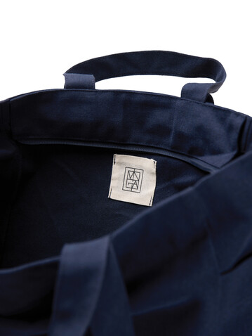 VINGA Hilo AWARE™ Tasche mit Reißverschluss aus rec. Canvas navy blau bedrucken, Art.-Nr. V7620525