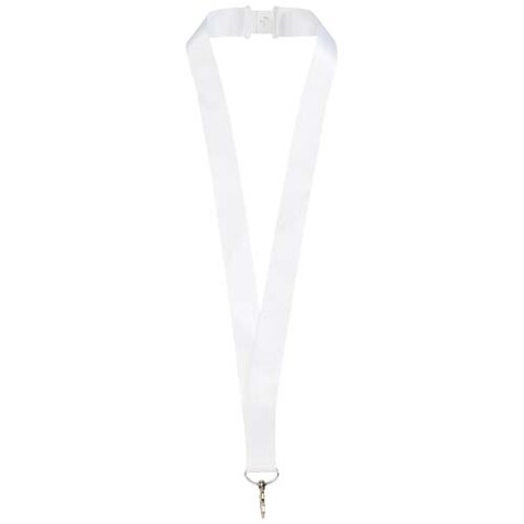 Addie Sublimation Lanyard mit Sicherheitsverschluss aus recyceltem PET Kunststoff, weiss, weiss, 15mm bedrucken, Art.-Nr. 1PL0890F