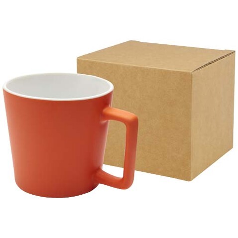 Cali 370 ml Keramiktasse mit matter Oberfläche, orange bedrucken, Art.-Nr. 10090031