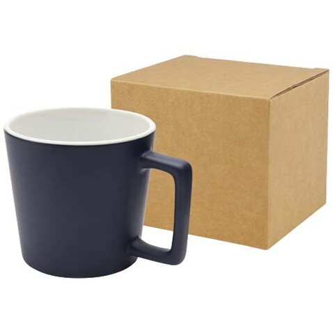 Cali 370 ml Keramiktasse mit matter Oberfläche, Navy Blue bedrucken, Art.-Nr. 10090055