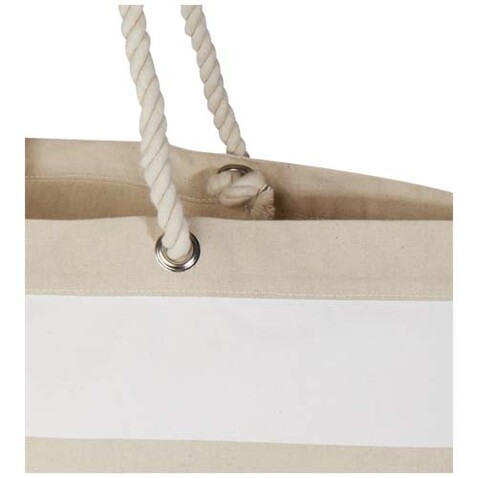 Florida 270 g/m² Strandtragetasche aus recyceltem GRS-Material, natur, weiss bedrucken, Art.-Nr. 12074401