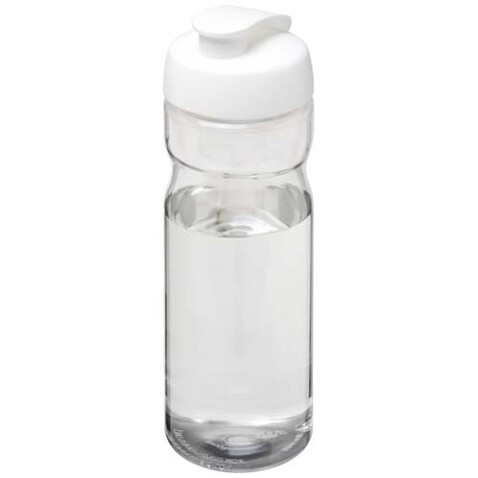 H2O Active® Eco Base 650 ml Sportflasche mit Klappdeckel, transparent, weiss bedrucken, Art.-Nr. 21009792