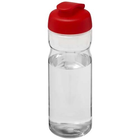 H2O Active® Eco Base 650 ml Sportflasche mit Klappdeckel, transparent, rot bedrucken, Art.-Nr. 21009794
