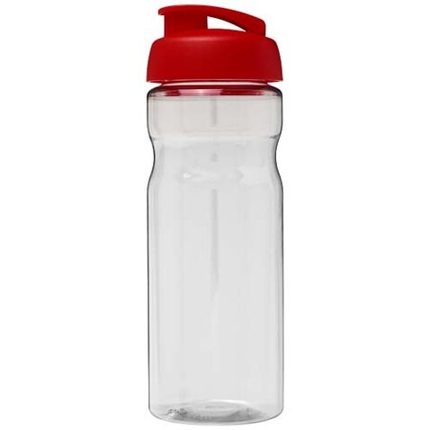 H2O Active® Eco Base 650 ml Sportflasche mit Klappdeckel, transparent, rot bedrucken, Art.-Nr. 21009794