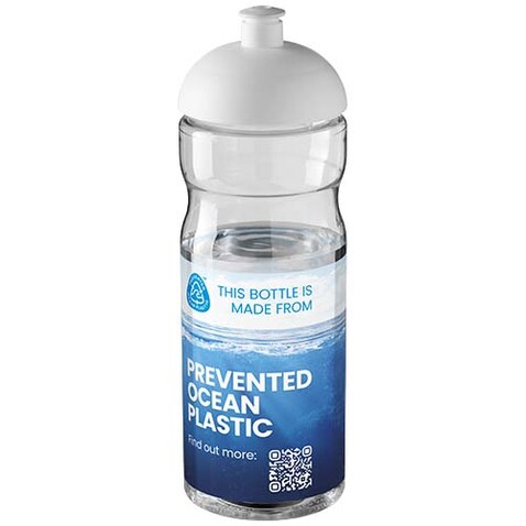 H2O Active® Eco Base 650 ml Sportflasche mit Stülpdeckel, transparent, weiss bedrucken, Art.-Nr. 21009892