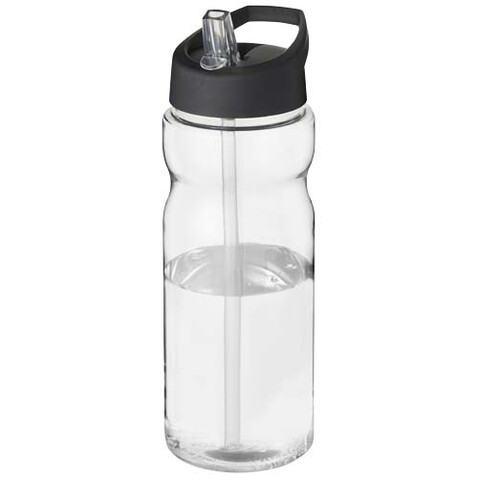 H2O Active® Eco Base 650 ml Sportflasche mit Ausgussdeckel, transparent, schwarz bedrucken, Art.-Nr. 21009991