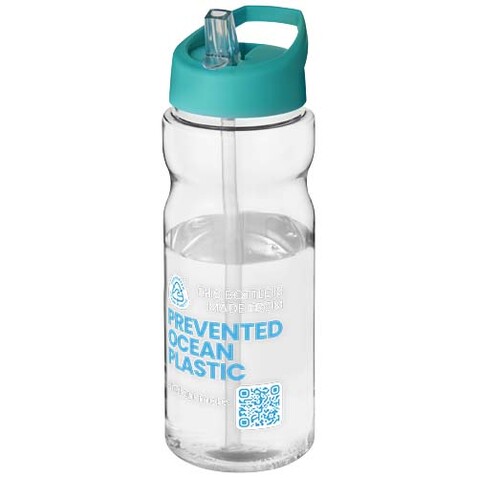 H2O Active® Eco Base 650 ml Sportflasche mit Ausgussdeckel, transparent, aquablau bedrucken, Art.-Nr. 21009995