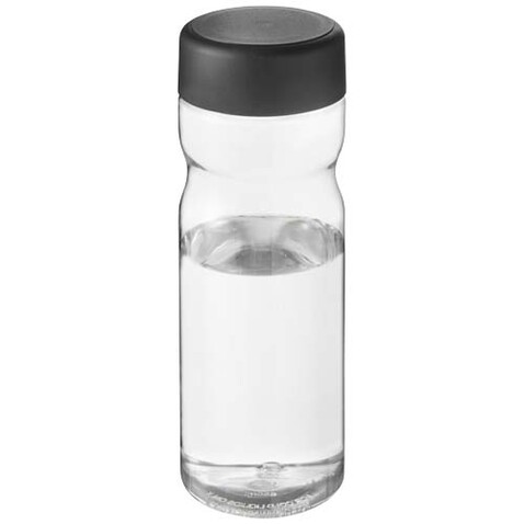 H2O Active® Eco Base 650 ml Sportflasche mit Drehdeckel, transparent, schwarz bedrucken, Art.-Nr. 21043591
