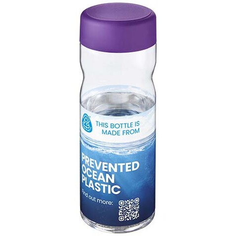 H2O Active® Eco Base 650 ml Sportflasche mit Drehdeckel, transparent, lila bedrucken, Art.-Nr. 21043596