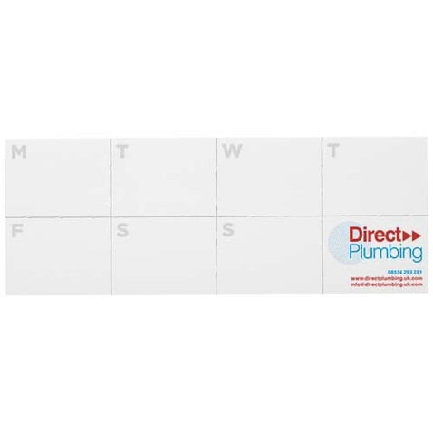 Sticky-Mate® Haftnotizen mit Kalender aus recyceltem Material, weiss bedrucken, Art.-Nr. 21297011
