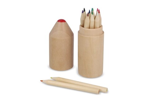 Hochwertiges Buntstiftset aus Holz - Natur bedrucken, Art.-Nr. LT91574-N0094